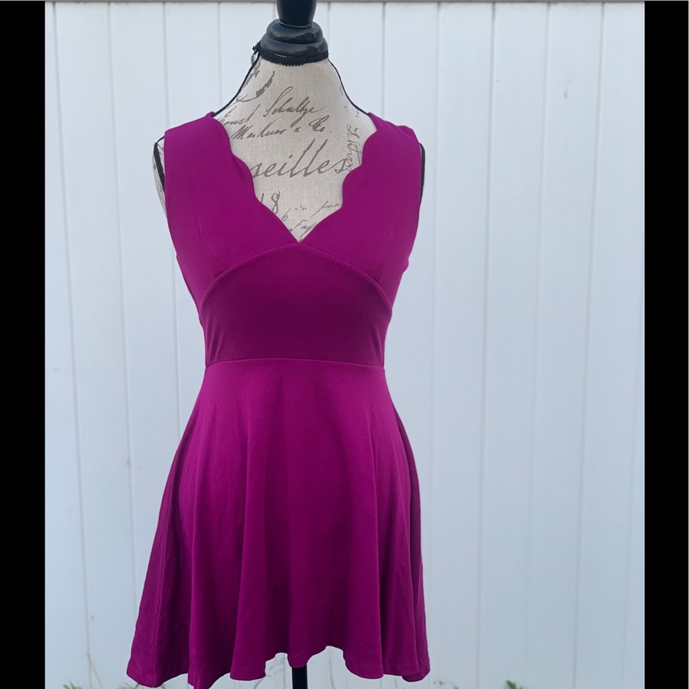 Love Ady fuschia  scallop dress